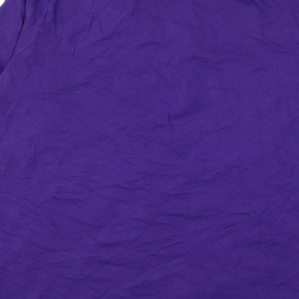 Cotton Traders Womens Purple Cotton Basic Blouse Size 18 Scoop Neck