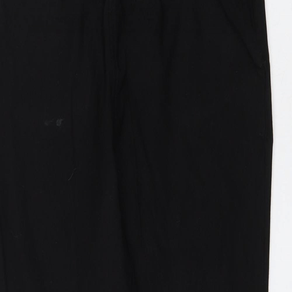 Select Womens Black Viscose Capri Trousers Size 12 L22 in Regular Zip - Lace Up