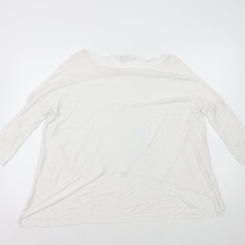 Made in Italy Womens White Viscose Basic T-Shirt Size M Scoop Neck