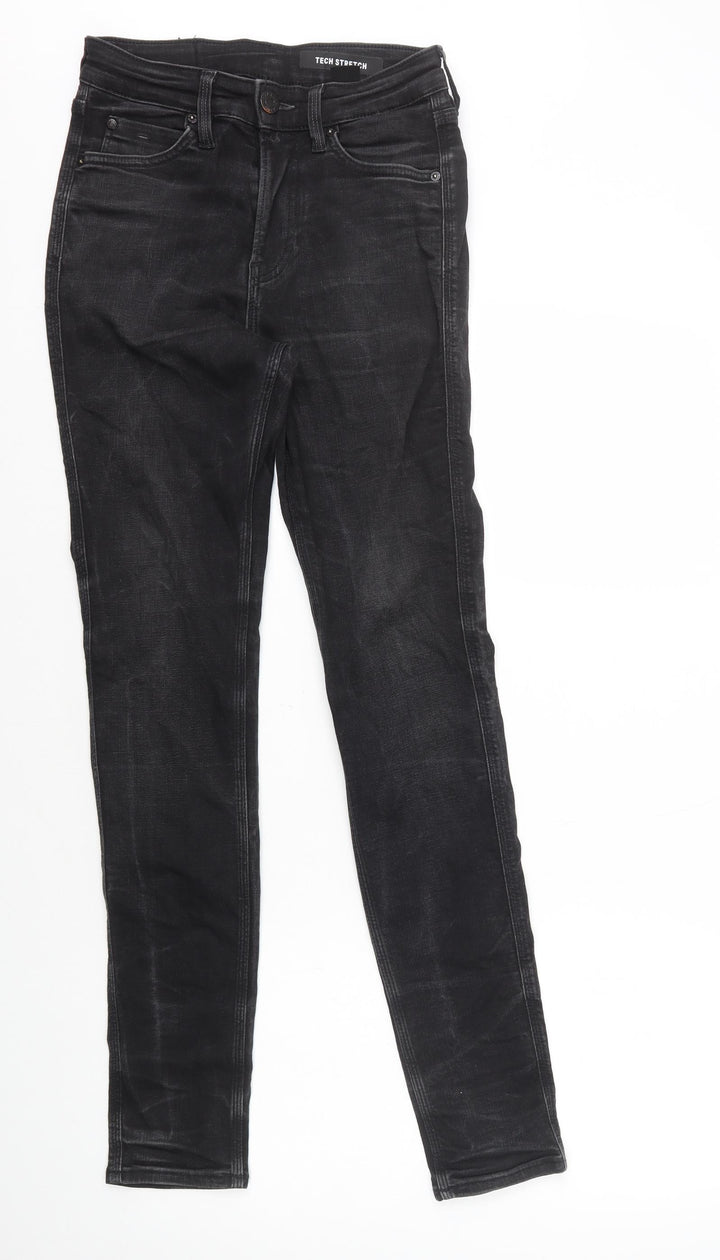 H&M Womens Black Cotton Skinny Jeans Size 8 L31 in Regular Zip