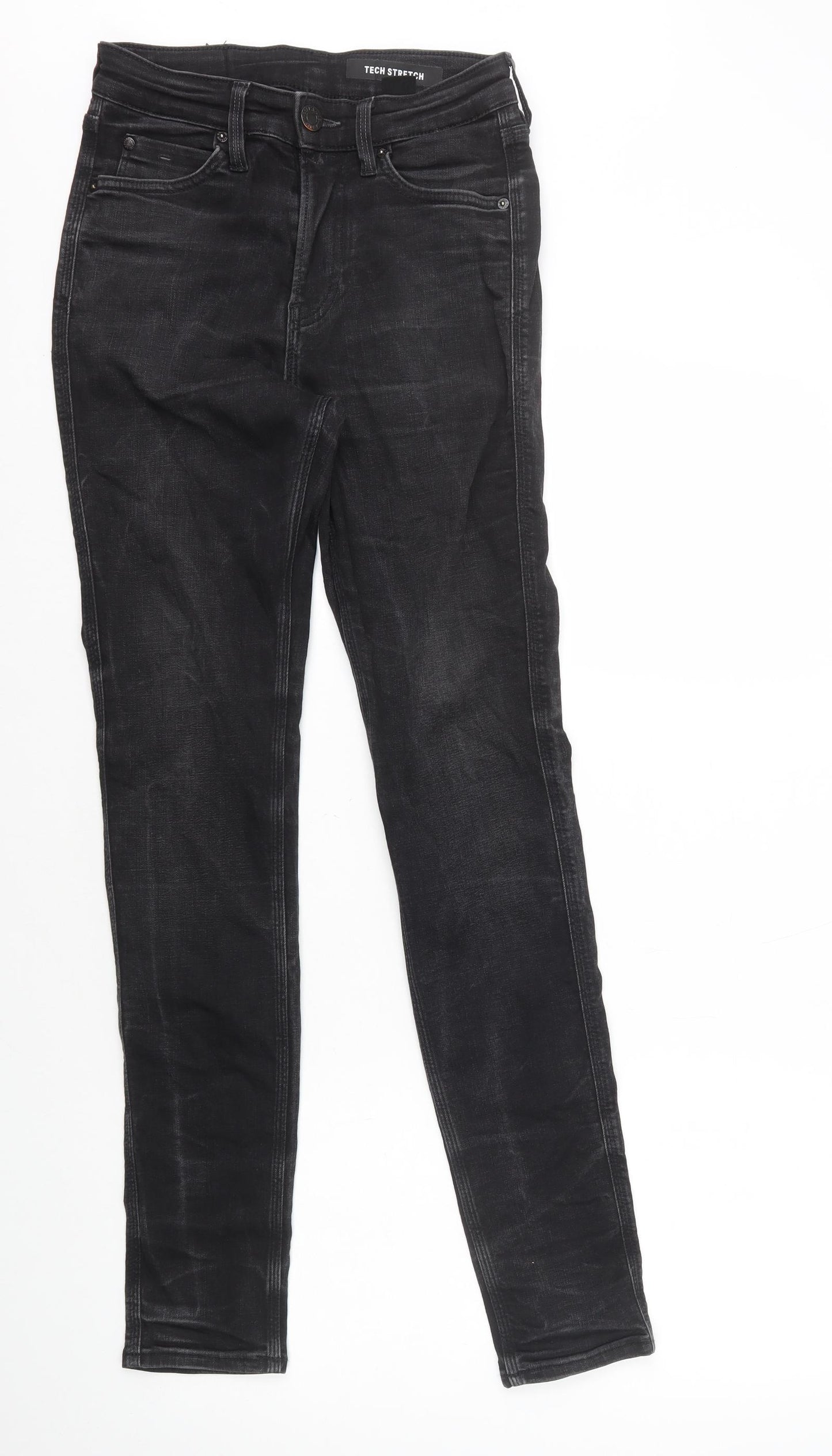 H&M Womens Black Cotton Skinny Jeans Size 8 L31 in Regular Zip