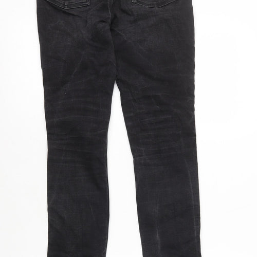 H&M Womens Black Cotton Skinny Jeans Size 8 L31 in Regular Zip