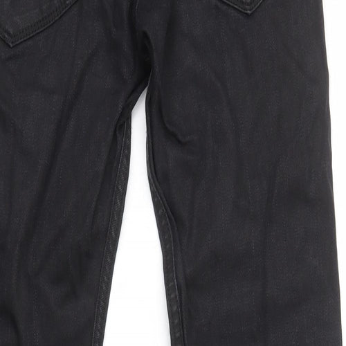 H&M Womens Black Cotton Skinny Jeans Size 10 L27 in Regular Zip - Coated, Zip Detail