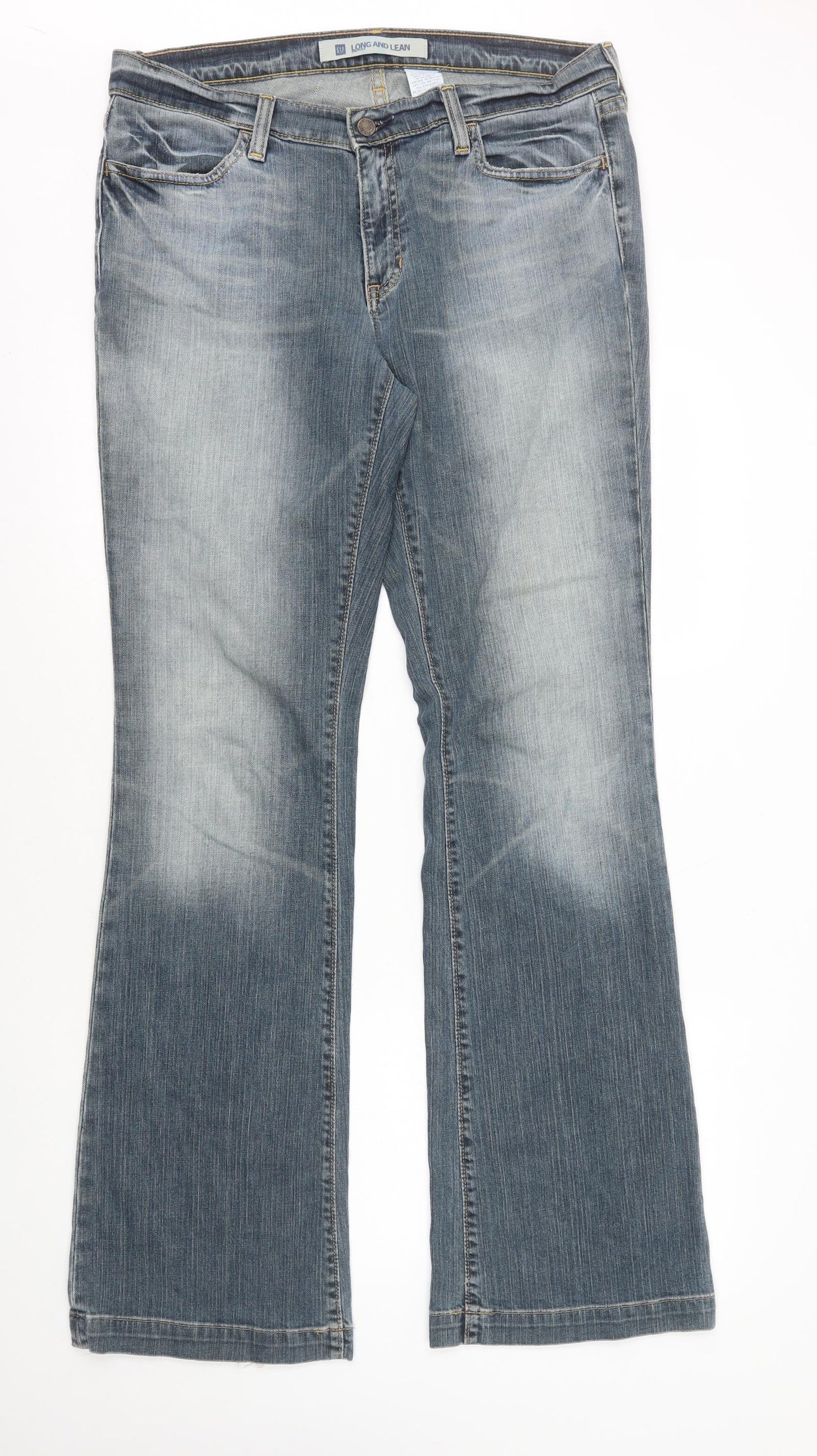 Gap Mens Blue Cotton Straight Jeans Size L L35 in Regular Zip