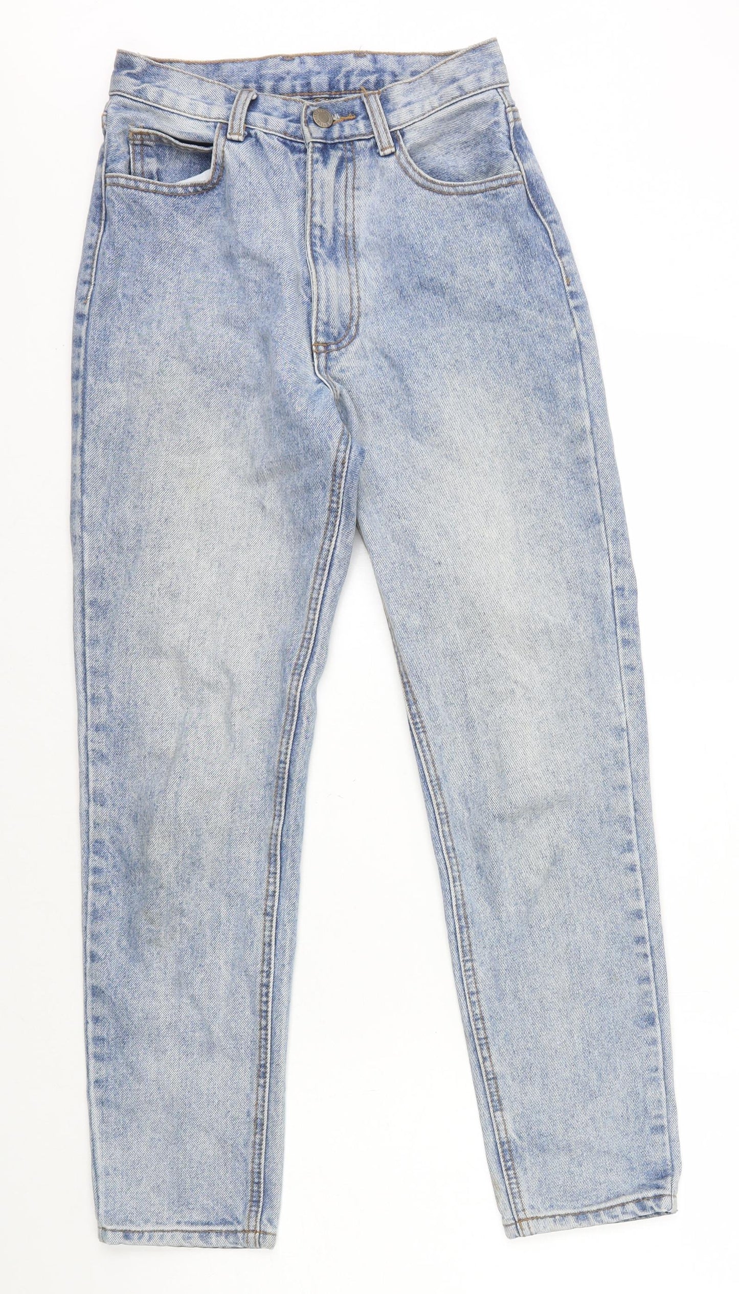 J Galt Womens Blue Cotton Straight Jeans Size 6 L28 in Regular Zip