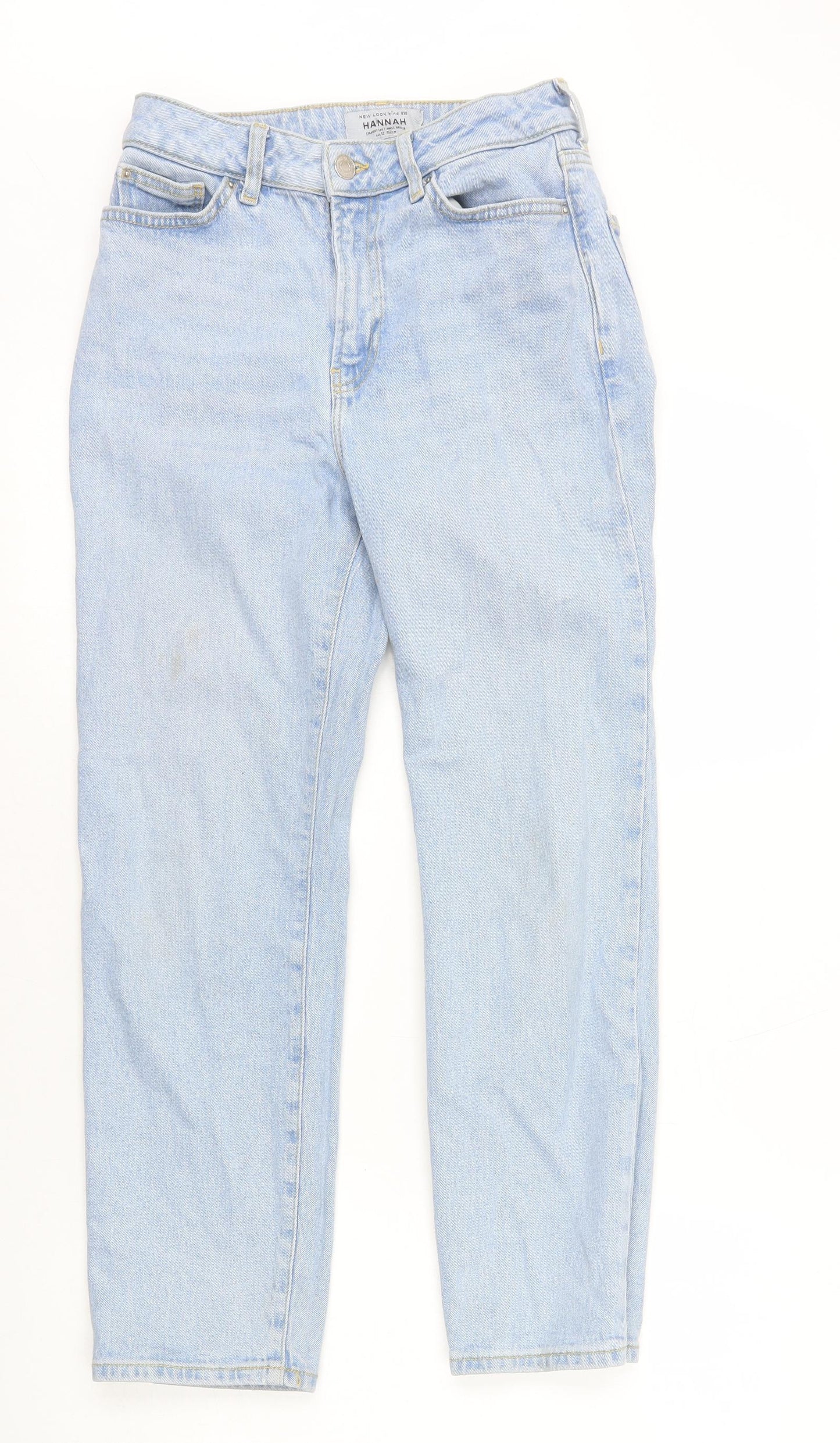 New Look Girls Blue Cotton Straight Jeans Size 12 Years L25 in Regular Zip