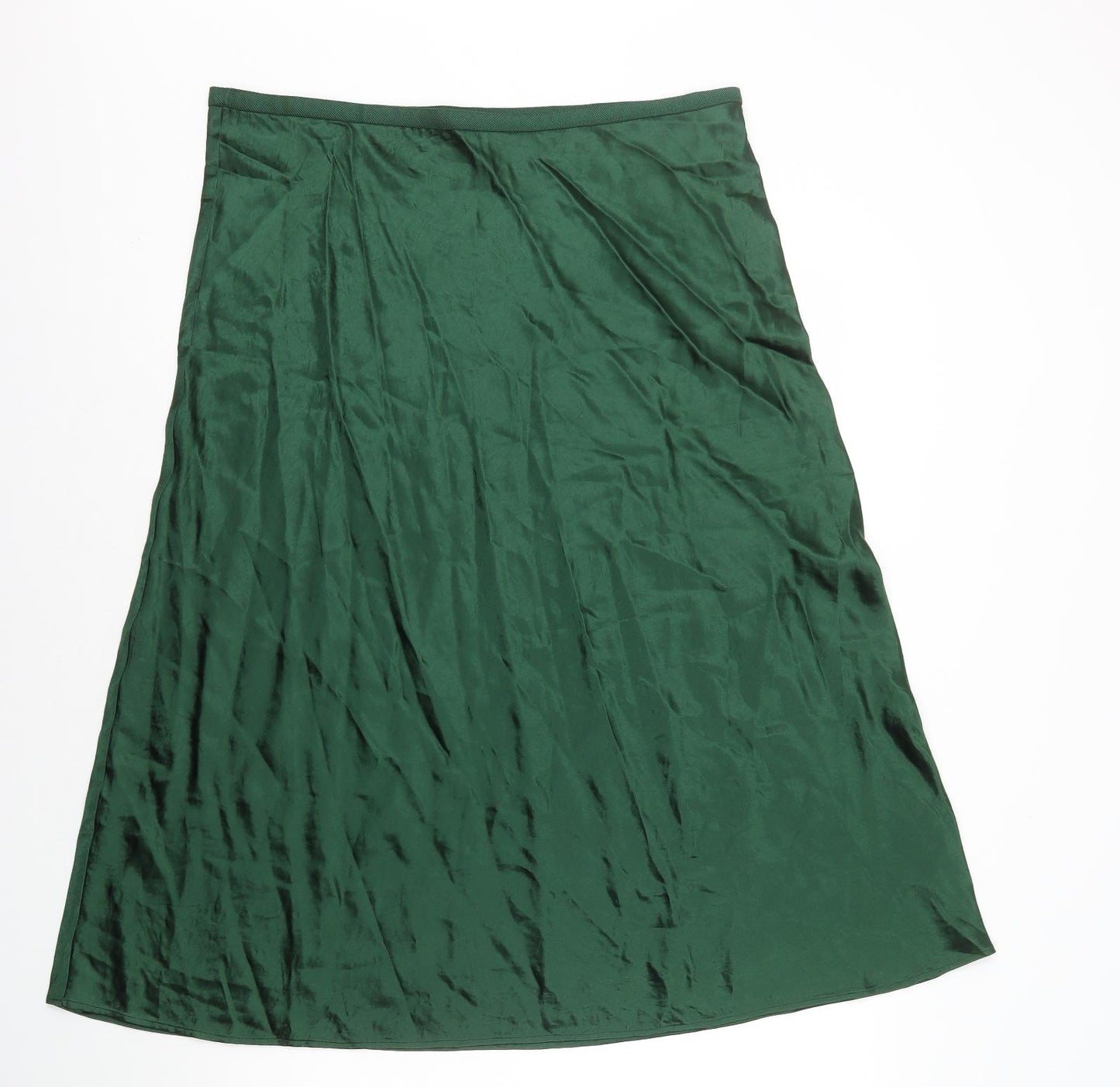 Marks and Spencer Womens Green Polyester A-Line Skirt Size 18
