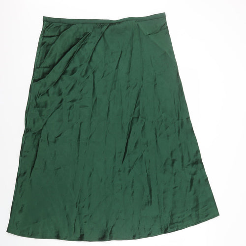 Marks and Spencer Womens Green Polyester A-Line Skirt Size 18