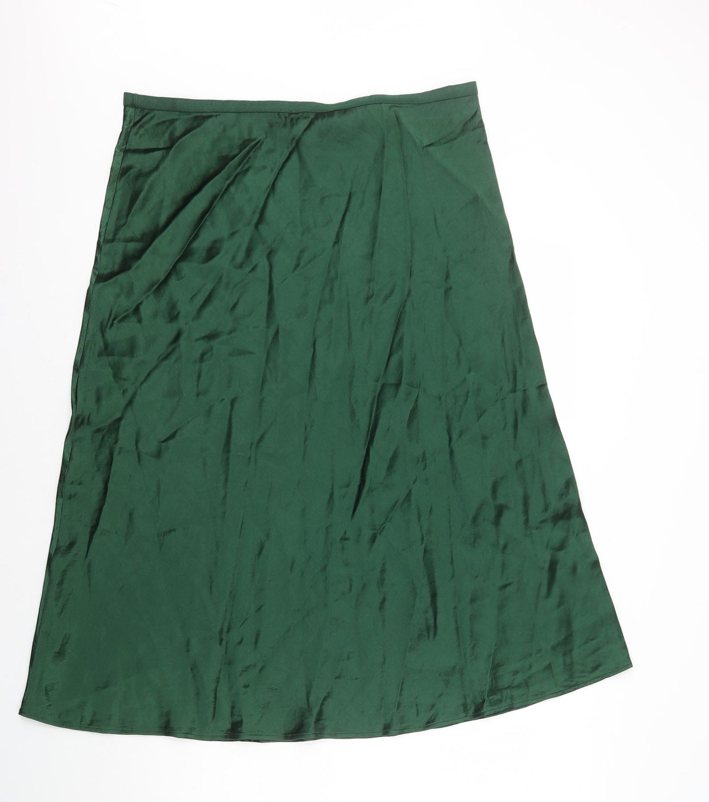 Marks and Spencer Womens Green Polyester A-Line Skirt Size 18
