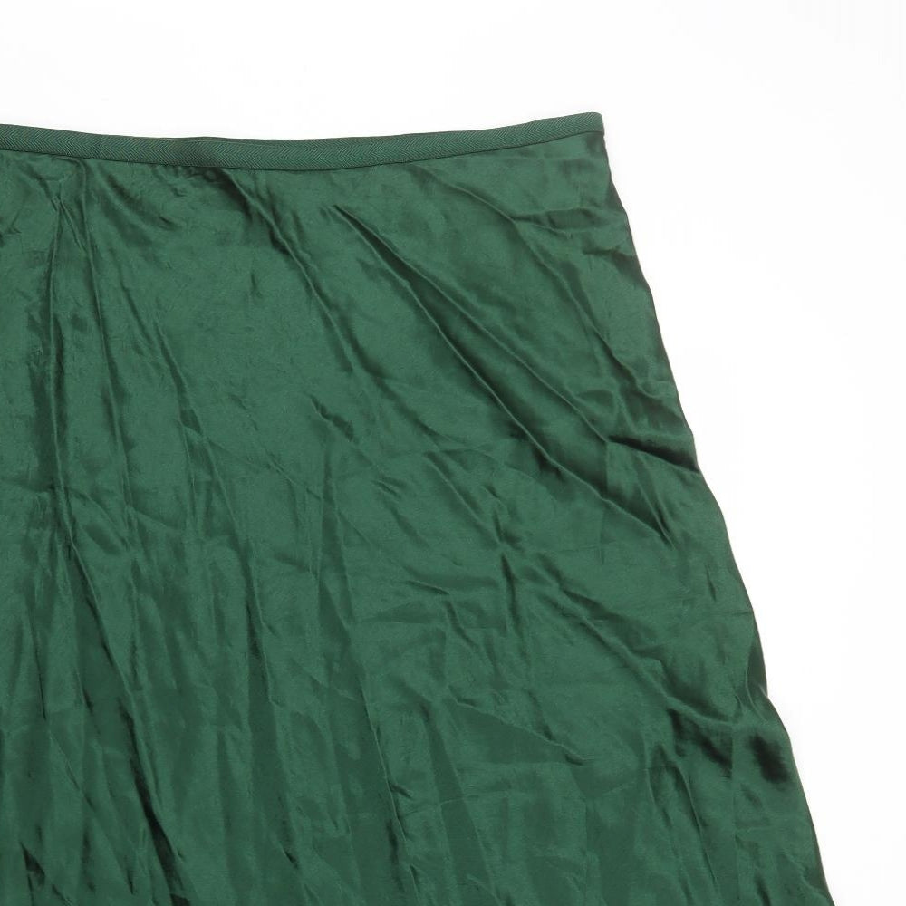Marks and Spencer Womens Green Polyester A-Line Skirt Size 18