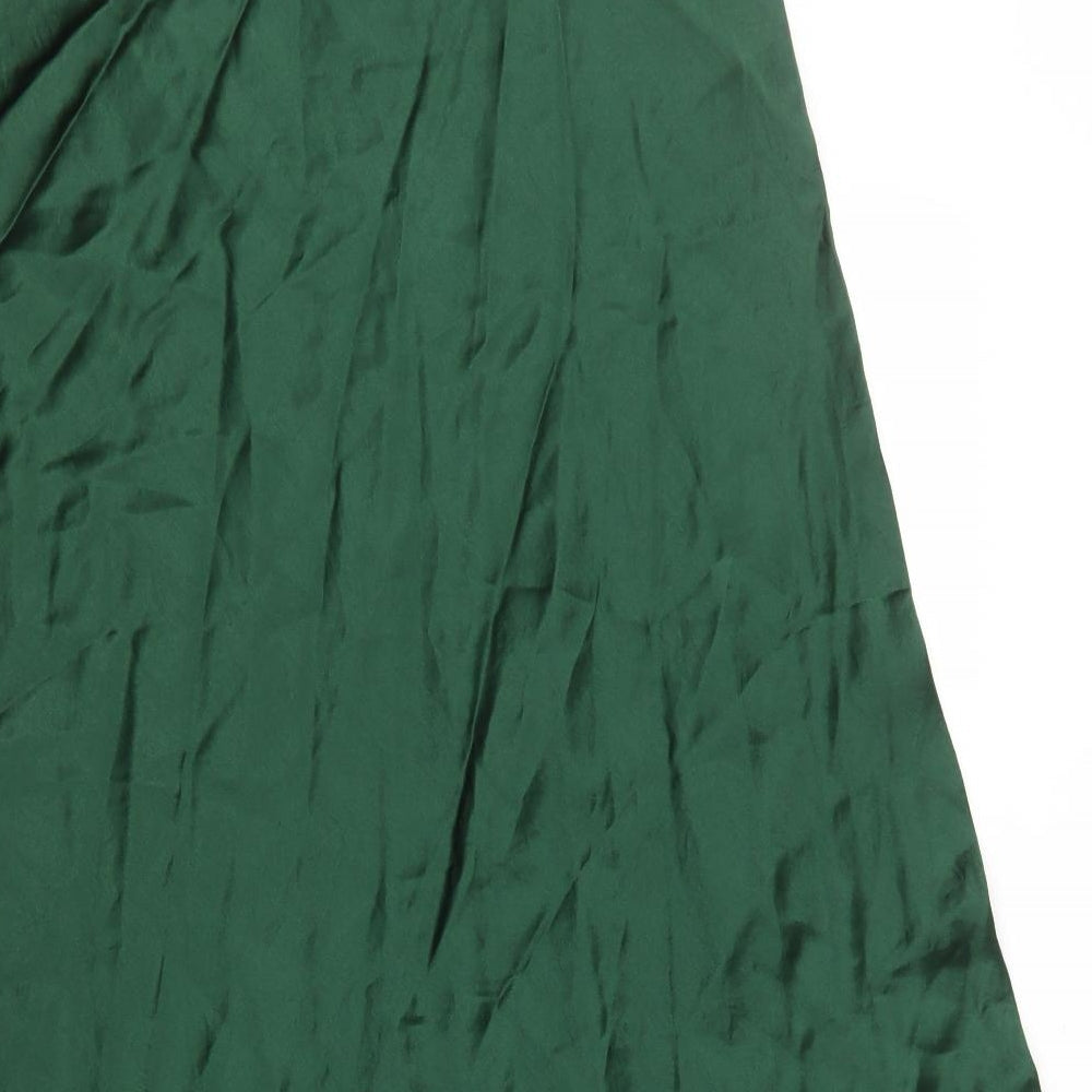 Marks and Spencer Womens Green Polyester A-Line Skirt Size 18