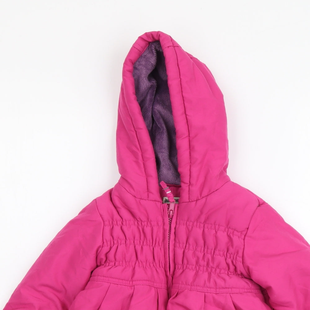 John Lewis Girls Pink Floral Basic Jacket Jacket Size 12-18 Months Zip