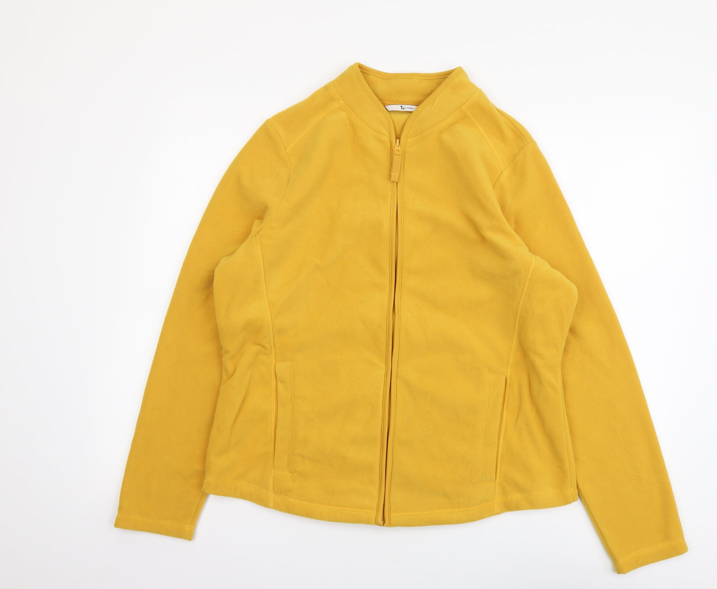 TU Womens Yellow Polyester Full Zip Sweatshirt Size 16 Zip