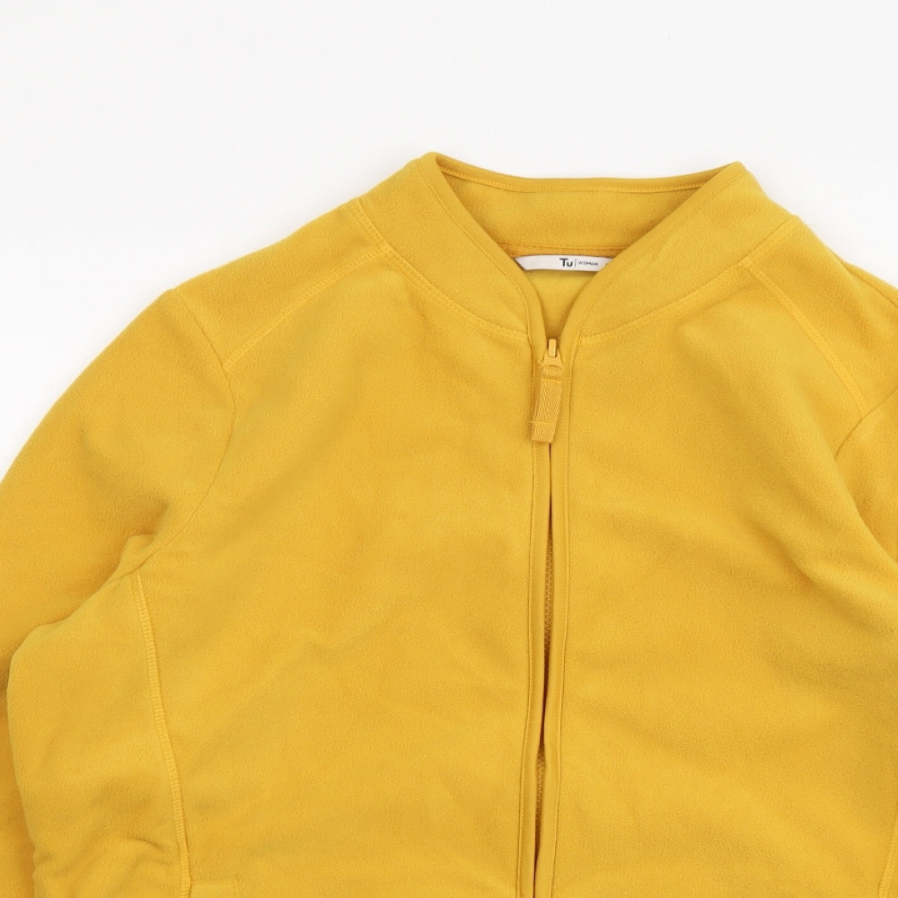 TU Womens Yellow Polyester Full Zip Sweatshirt Size 16 Zip