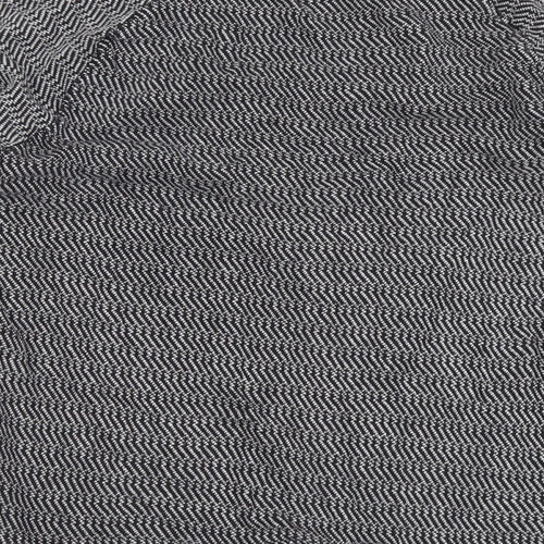 ESMARA Womens Black Geometric Cotton Basic Blouse Size 18 Round Neck