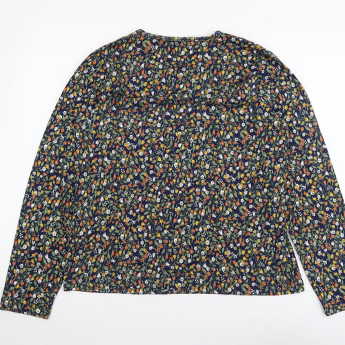 Hepburn Womens Multicoloured Floral Polyester Basic T-Shirt Size M Round Neck