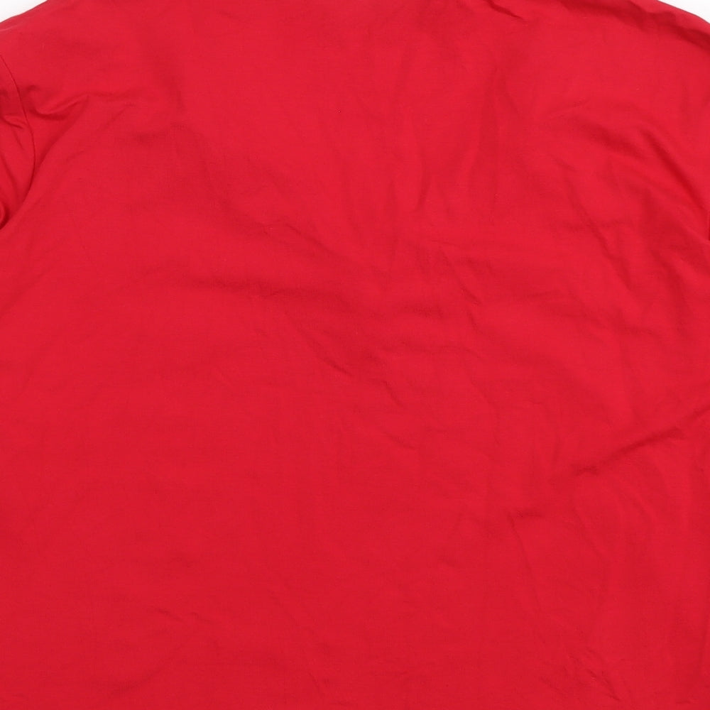 Alex & Co. Womens Red Viscose Basic Blouse Size 20 V-Neck