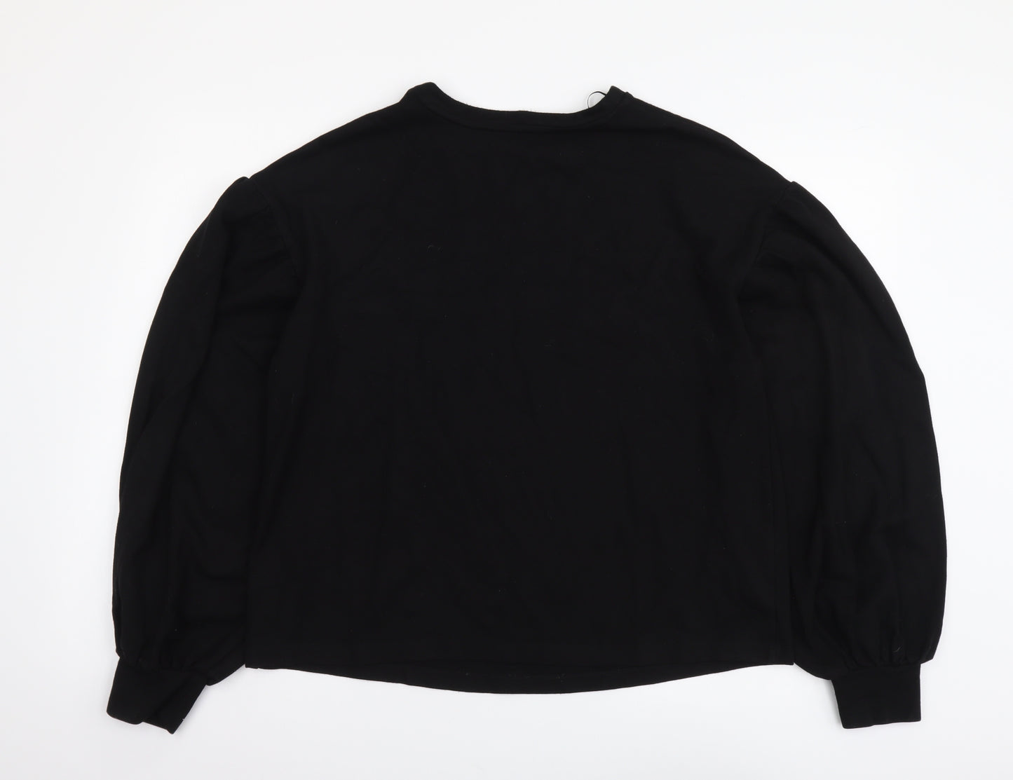 Mango Womens Black Viscose Pullover Sweatshirt Size L Pullover
