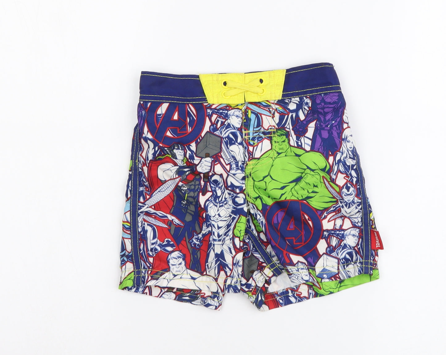 Disney Boys Multicoloured Geometric Polyester Dungaree Shorts Shorts Size 3 Years Regular - Swimming shorts , Marvel
