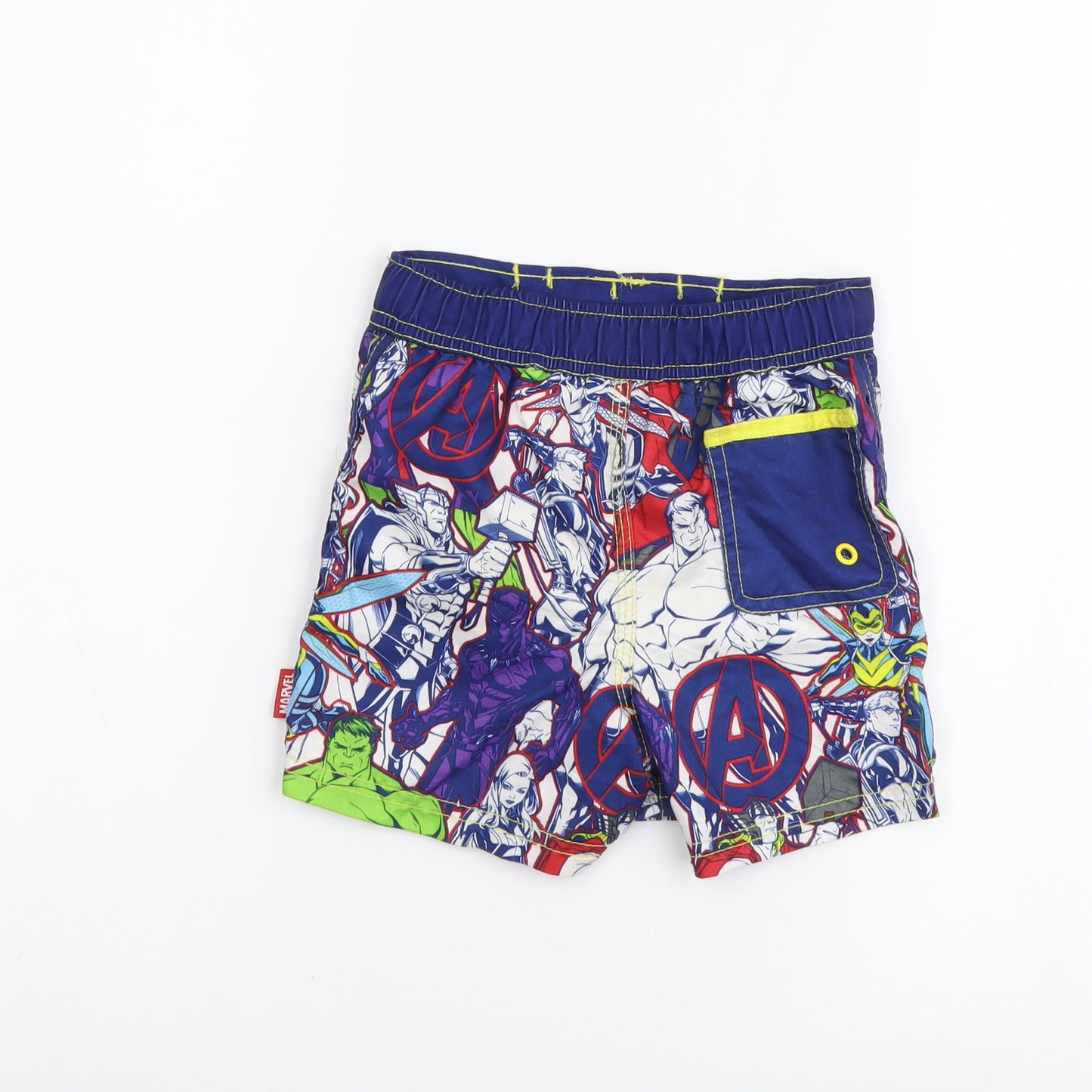 Disney Boys Multicoloured Geometric Polyester Dungaree Shorts Shorts Size 3 Years Regular - Swimming shorts , Marvel