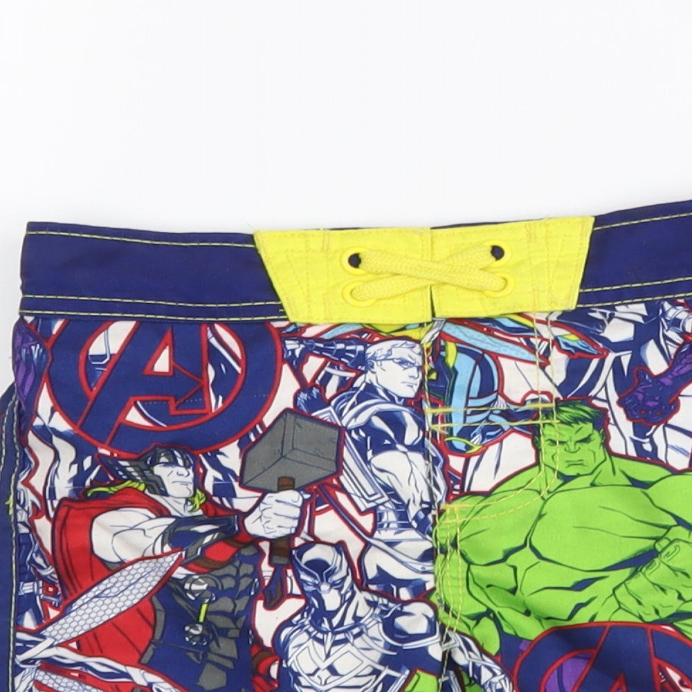 Disney Boys Multicoloured Geometric Polyester Dungaree Shorts Shorts Size 3 Years Regular - Swimming shorts , Marvel