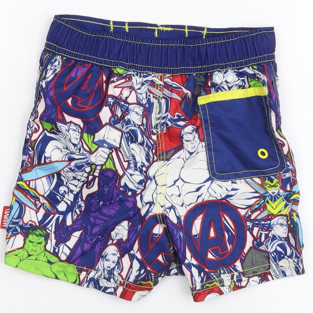 Disney Boys Multicoloured Geometric Polyester Dungaree Shorts Shorts Size 3 Years Regular - Swimming shorts , Marvel