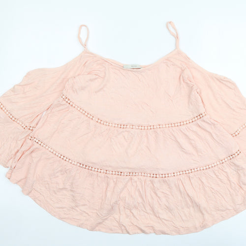 George Womens Pink Viscose Basic Blouse Size 10 Round Neck