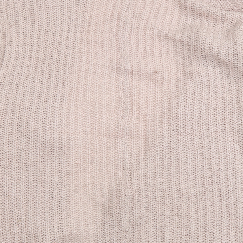 F&F Womens Pink V-Neck Acrylic Cardigan Jumper Size 12