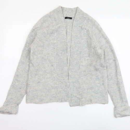 M&Co Womens Grey V-Neck Acrylic Cardigan Jumper Size 10