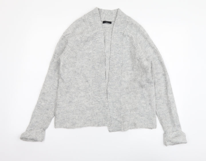 M&Co Womens Grey V-Neck Acrylic Cardigan Jumper Size 10