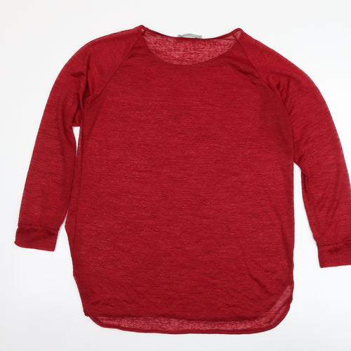 Atmosphere Womens Red Polyester Basic Blouse Size 12 Round Neck