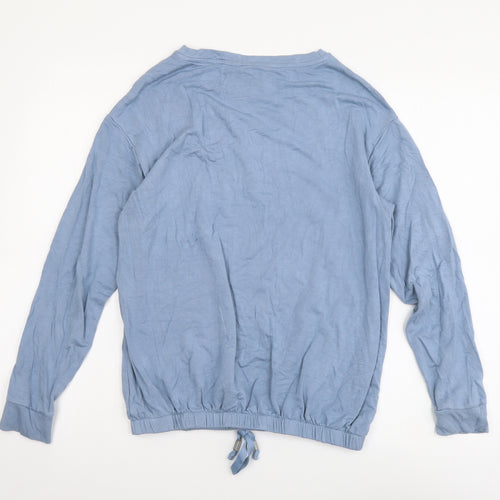 F&F Womens Blue Viscose Basic T-Shirt Size 6 Round Neck