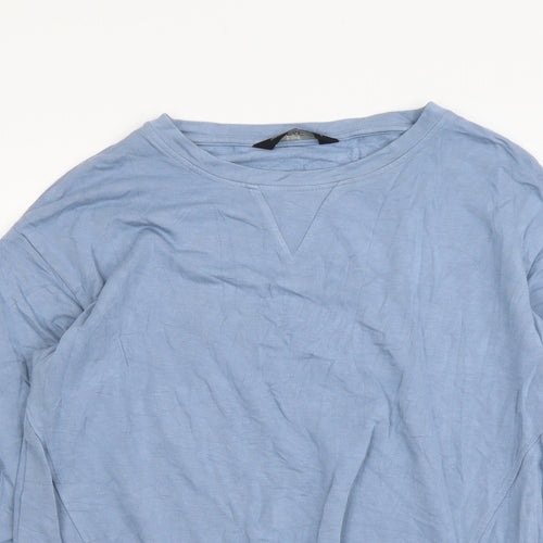 F&F Womens Blue Viscose Basic T-Shirt Size 6 Round Neck