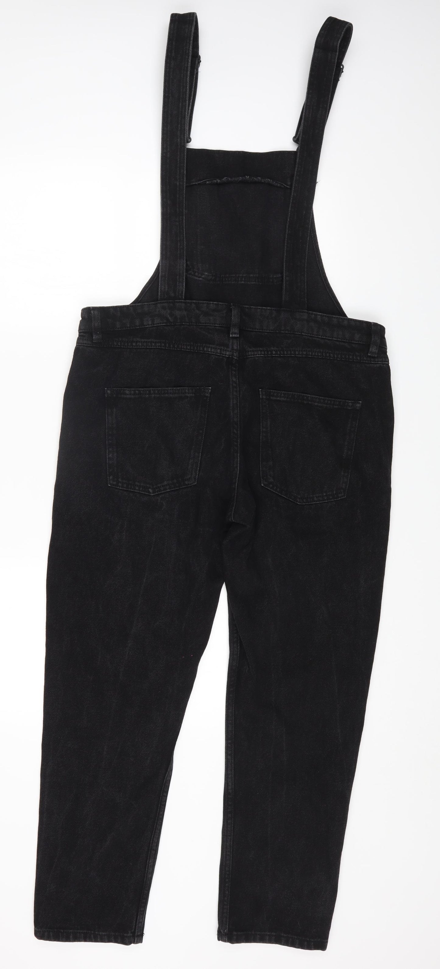 Monkl Womens Black Cotton Dungaree One-Piece Size M L28 in Button
