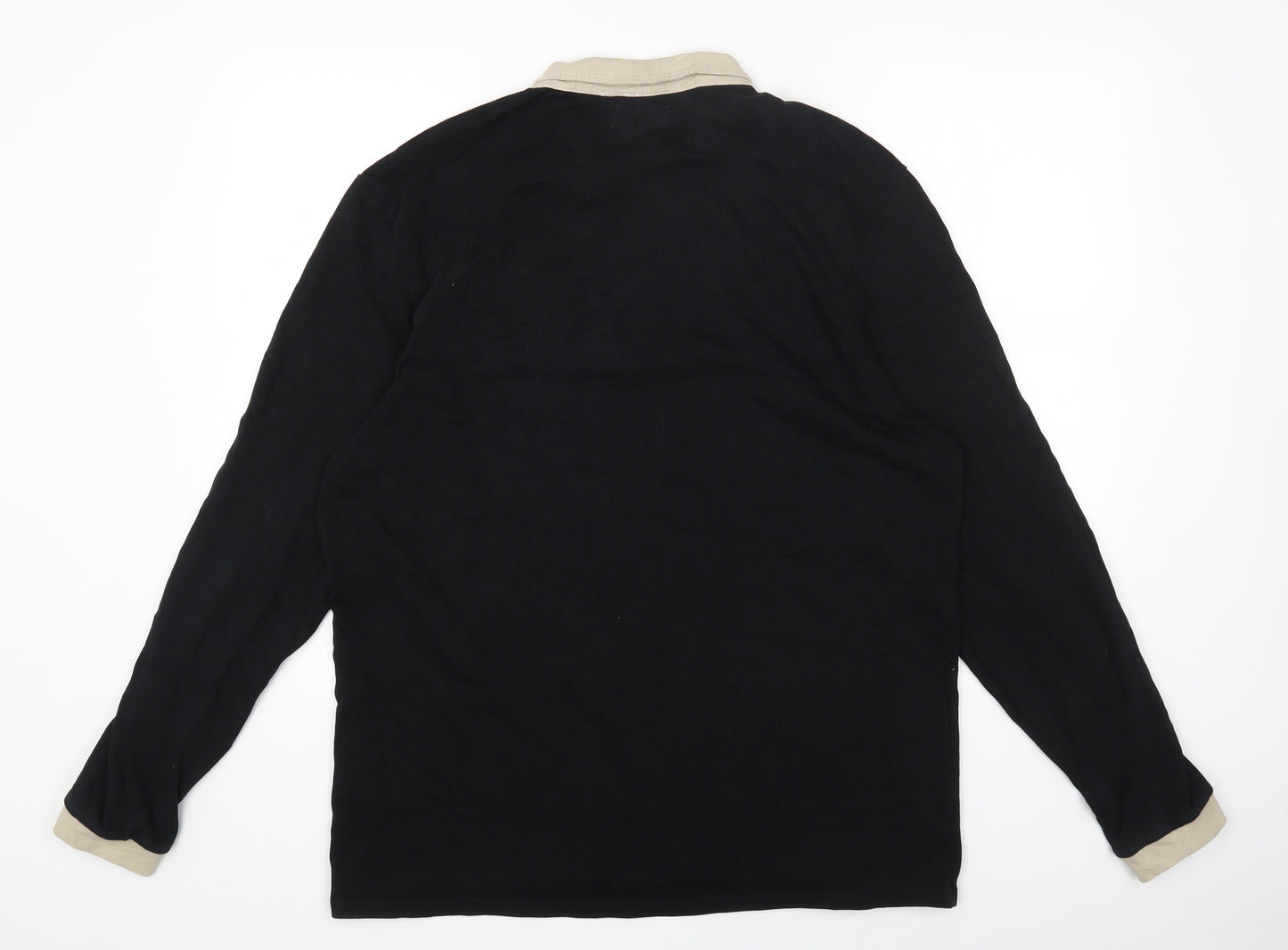 Kent & Curwen Mens Black Cotton T-Shirt Size XL Collared - David Beckham