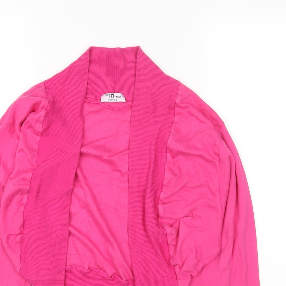 TOO TRUE Womens Pink Round Neck Cotton Shrug Jumper Size 22