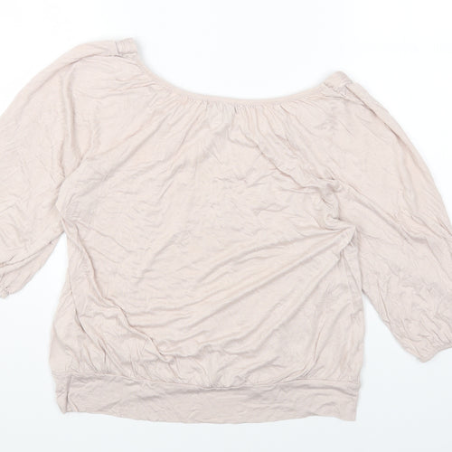 H&M Womens Pink Viscose Basic T-Shirt Size M Round Neck