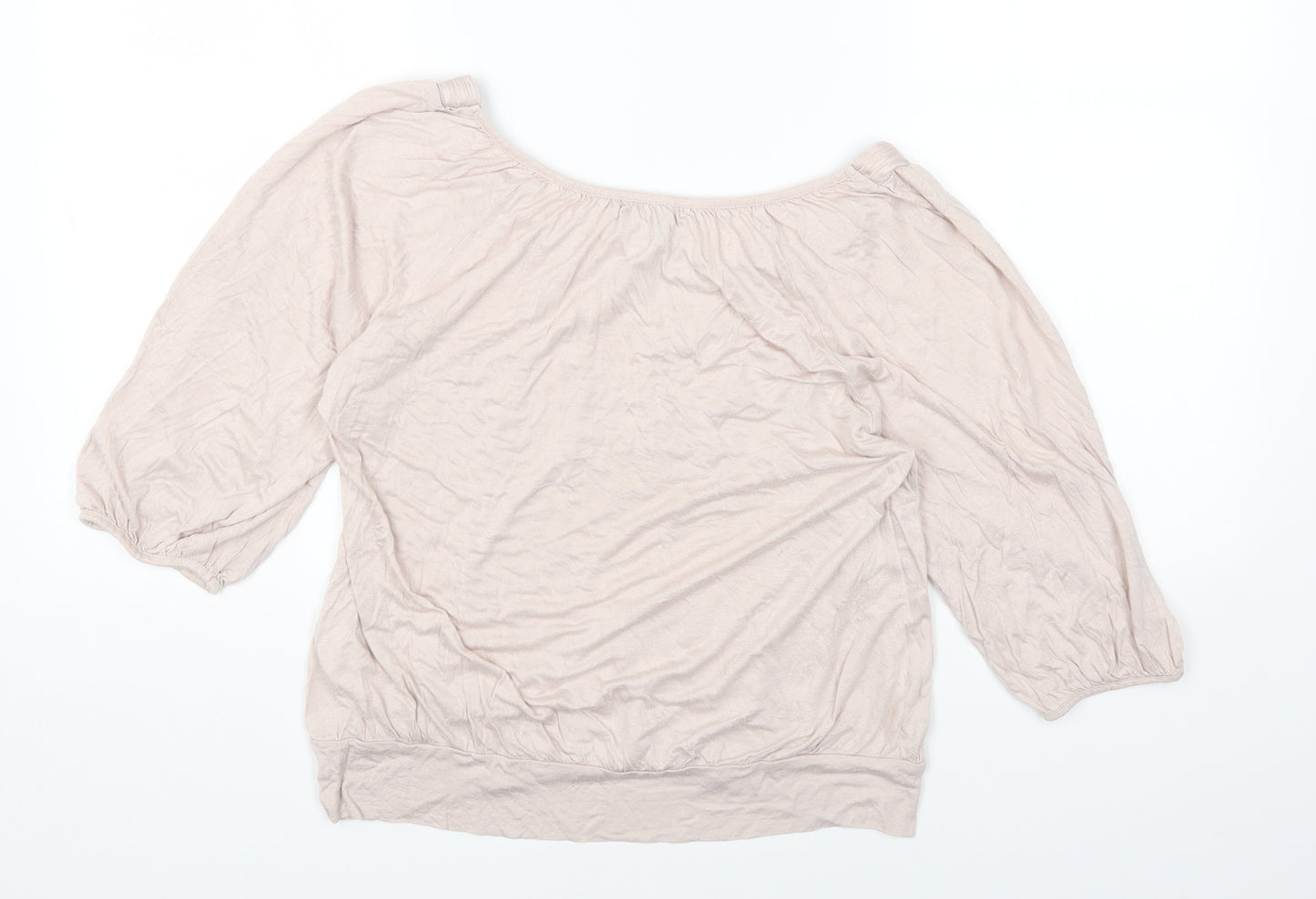 H&M Womens Pink Viscose Basic T-Shirt Size M Round Neck