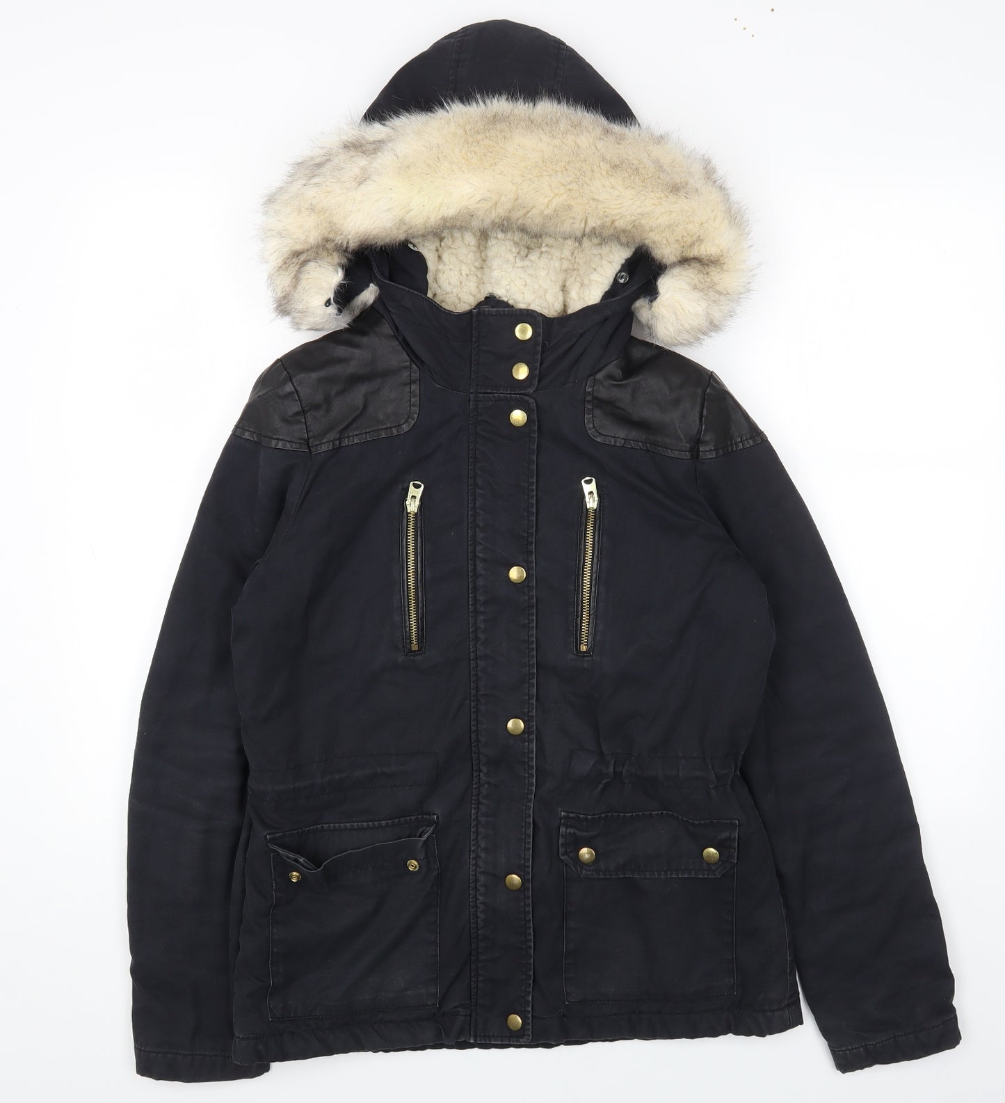 Topshop Womens Black Jacket Coat Size 10 Zip