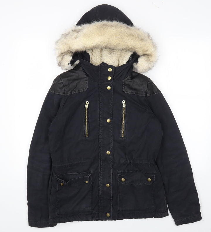Topshop Womens Black Jacket Coat Size 10 Zip