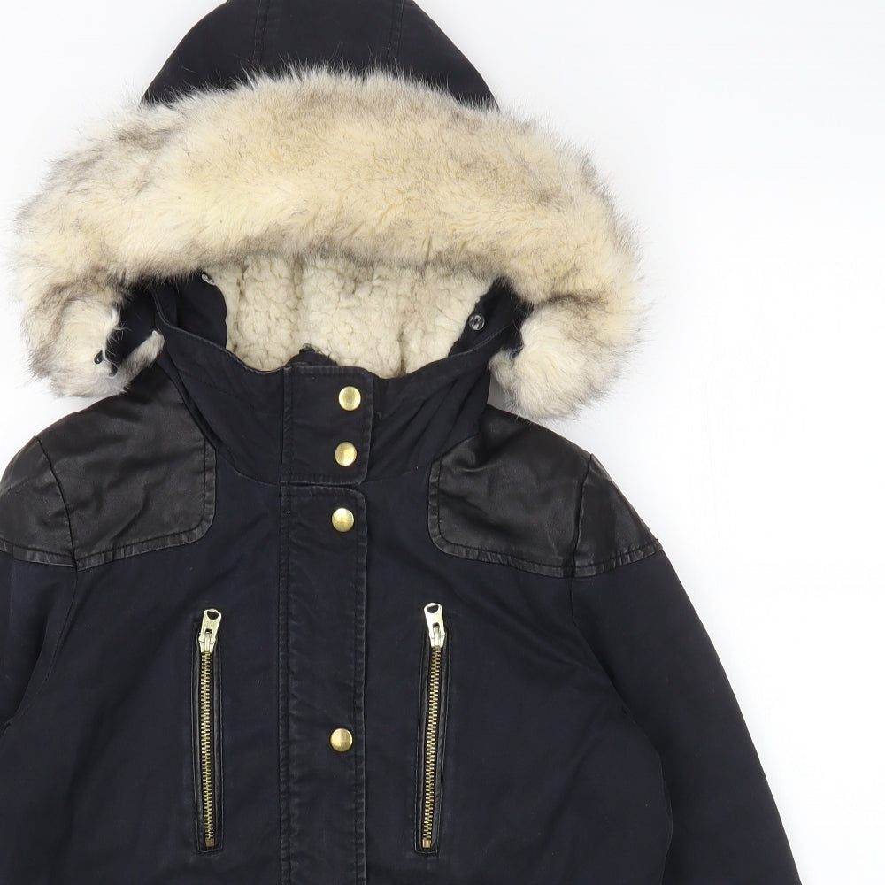 Topshop Womens Black Jacket Coat Size 10 Zip