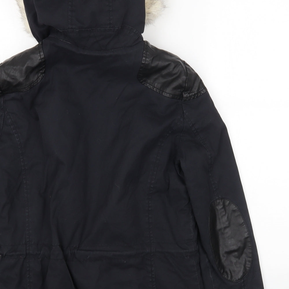 Topshop Womens Black Jacket Coat Size 10 Zip