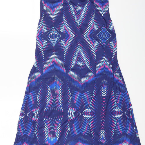 Kaleidoscope Womens Multicoloured Geometric Polyester A-Line Size 14 Square Neck Drawstring