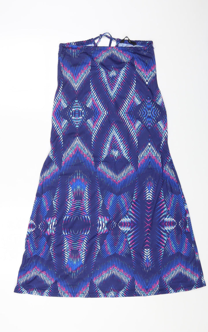 Kaleidoscope Womens Multicoloured Geometric Polyester A-Line Size 14 Square Neck Drawstring