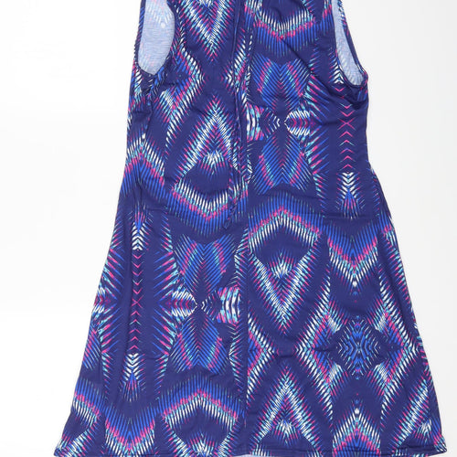 Kaleidoscope Womens Multicoloured Geometric Polyester A-Line Size 14 Square Neck Drawstring