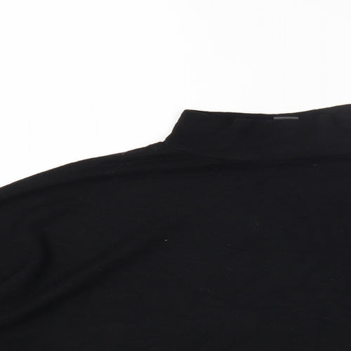 Primark Womens Black Polyester Cropped T-Shirt Size S High Neck - 10-12