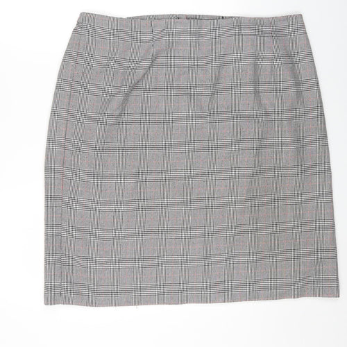 essence Womens Multicoloured Check Polyester A-Line Skirt Size 26 Zip