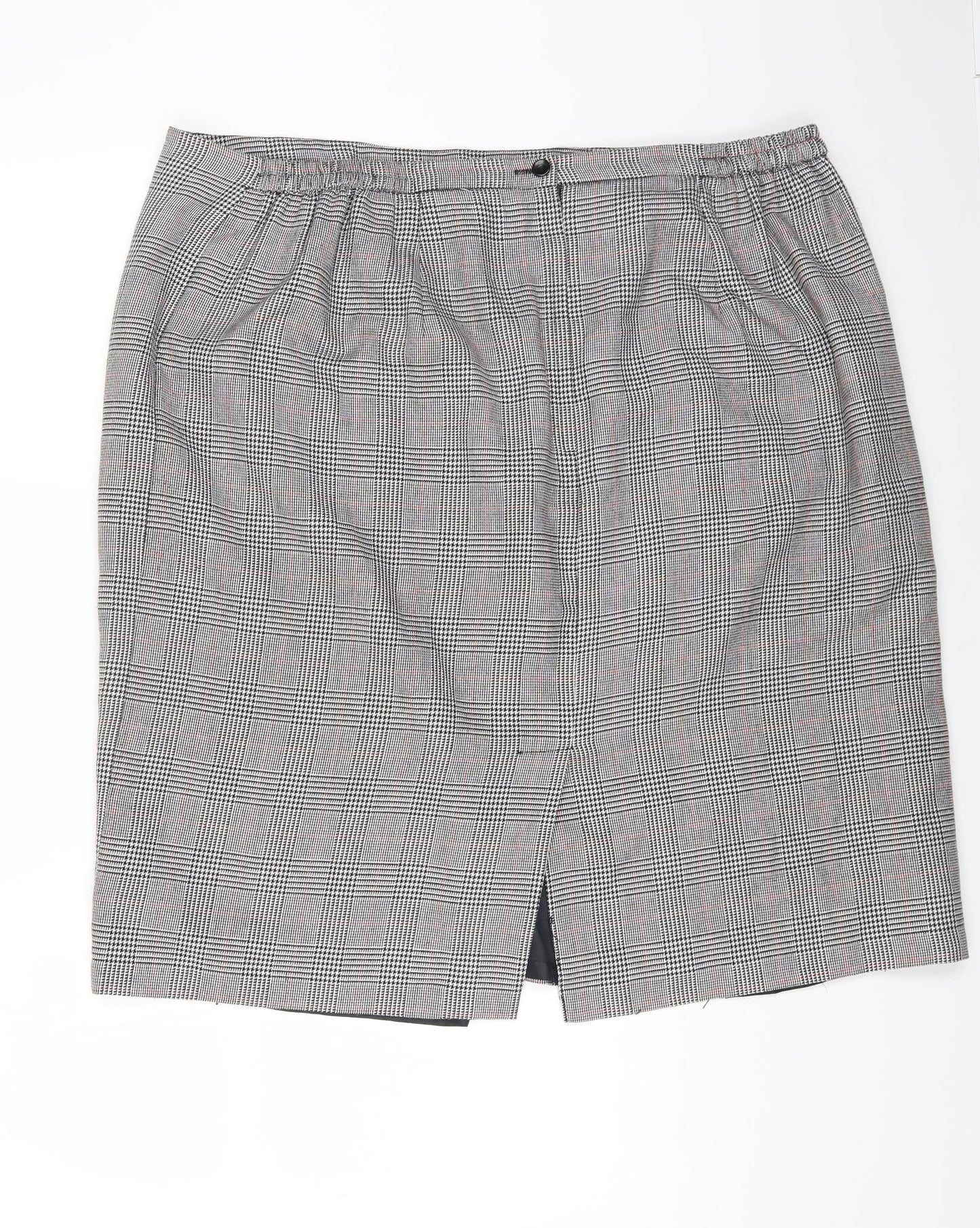 essence Womens Multicoloured Check Polyester A-Line Skirt Size 26 Zip