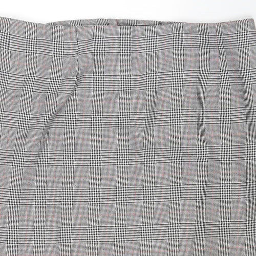 essence Womens Multicoloured Check Polyester A-Line Skirt Size 26 Zip