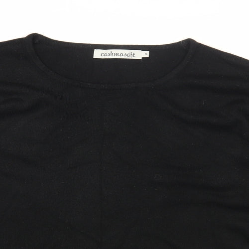 Cashmasoft Womens Black Round Neck Acrylic Pullover Jumper Size S
